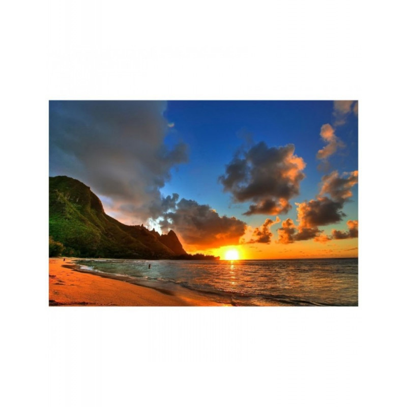 Πίνακας σε καμβά με Θάλασσα με ηλιοβασίλεμα στη παραλία